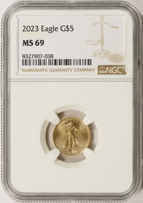 2023 $5 Gold 1/10 oz American Eagle NGC MS69 product image