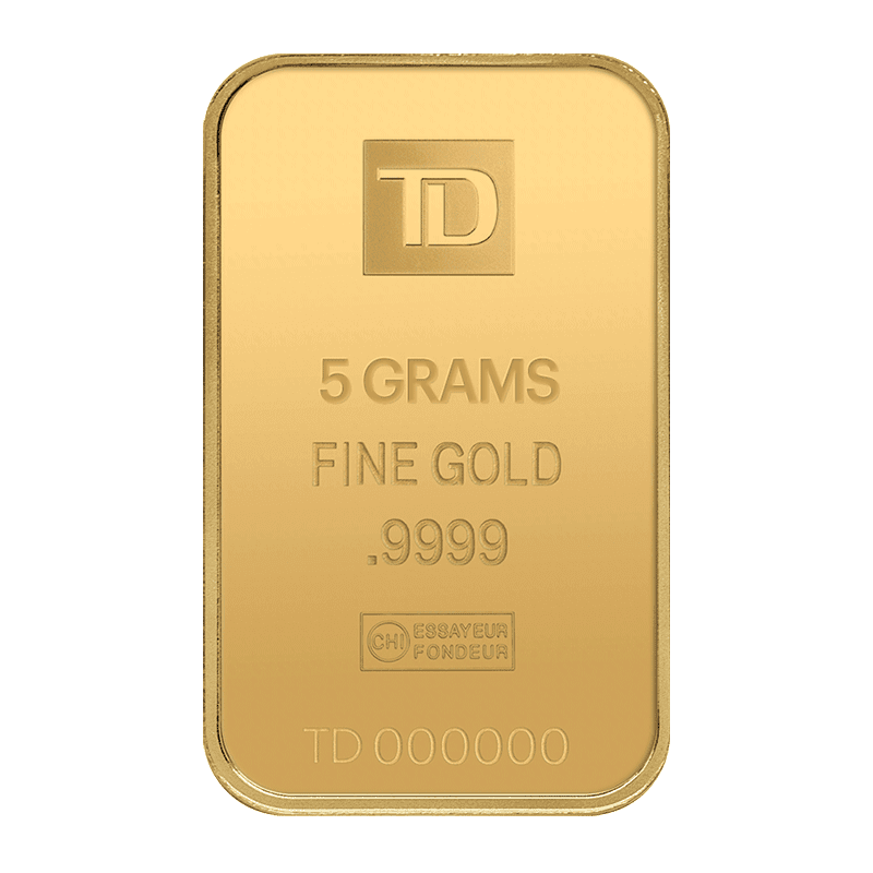 CANADA TD MINT 5 GRAM .9999 Pure 24k Fine GOLD Bullion Bar product image