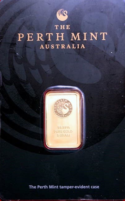 Australia PERTH MINT 5 g GOLD Assay Card- w/Cert , Excellent Bar-Free Ship product image
