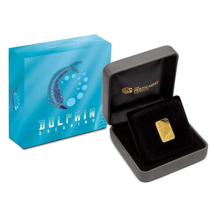 Australia 2010 DOLPHIN Dreaming $25 10g Pure Gold Rectangular Ingot Bar OGP product image