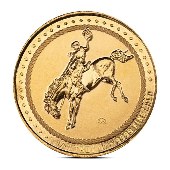 1/10 oz Scottsdale Cowboy with Buffalo Privy Gold Round product image