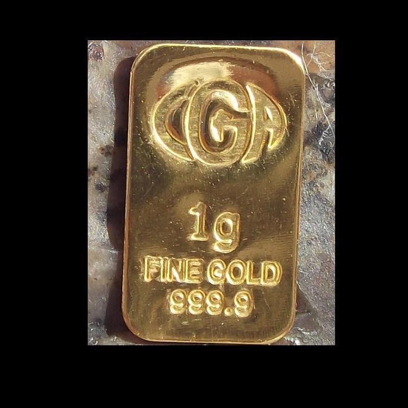 1 Gram Gr GOLD 999.9 CGA Premium BAR 24K Bullion Ingot Bin25 product image