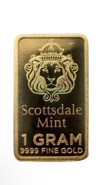 Gold 1 Gram Scottsdale Bar .9999 Pure - Out Of Assay - Comes With Free Gift - product image