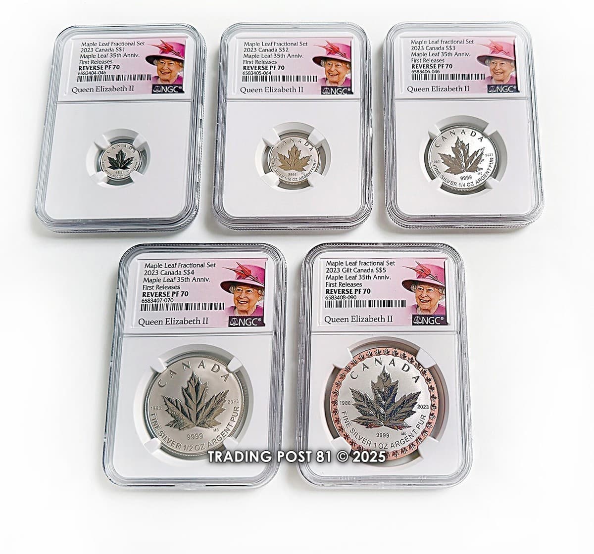2023 CANADA - QE II - Maple Leaf 35th Anniversary - FR - COMPLETE SET - Rev PF70 product image