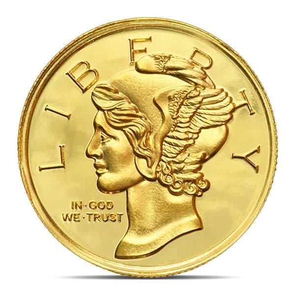1/4 Ounce Gold Round - Mercury Design, .9999 Pure product image