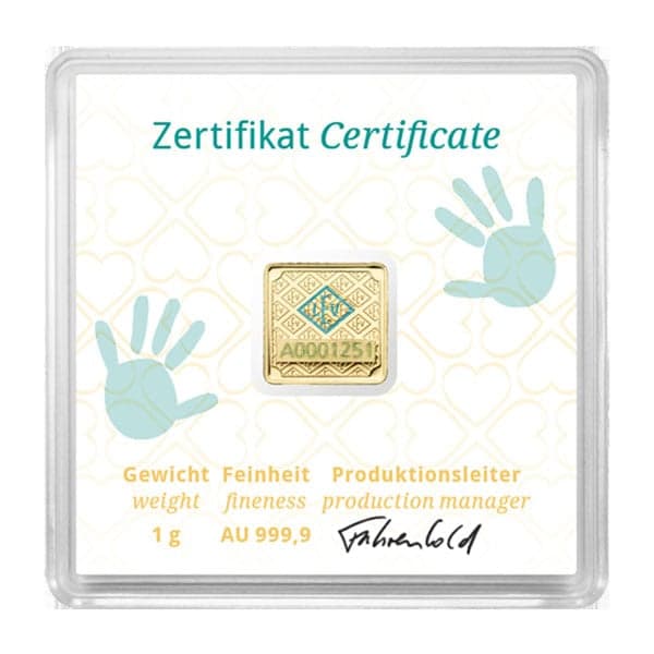 Birth Assay Geiger GOLD Bar - 1 Gram .9999 Pure product image