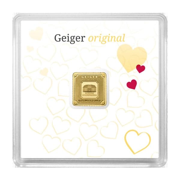 Love Assay Geiger GOLD Bar - 1 Gram .9999 Pure product image