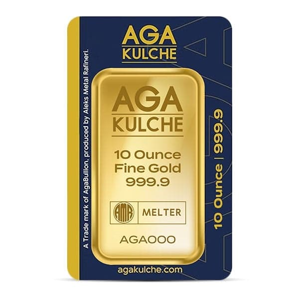 AgaBullion Gold Bar, 10 Troy Ounce, .9999 Pure in Assay Package product image